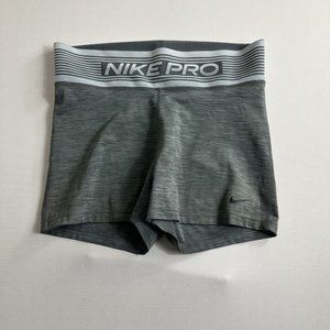 Nike Pro Dri-FIT Support Shorts Iron Gray Women Size Large Active Gym CJ3717-068